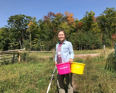 Ashley Becker doing field work