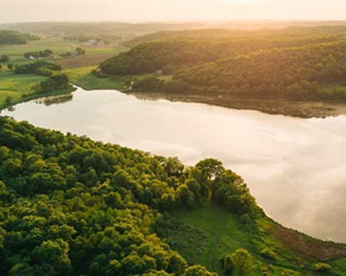 Aerial view of Indian Lake Wisconsin
